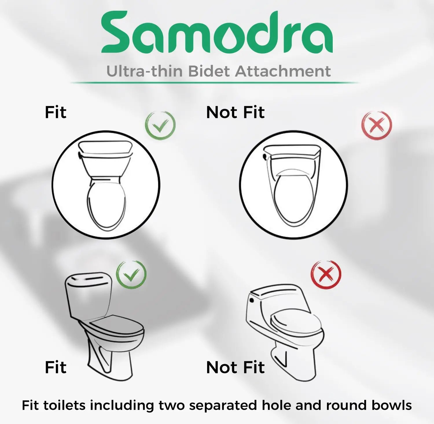 SAMODRA Non-Electric Cold Water Bidet Attachment with Adjustable Pressure