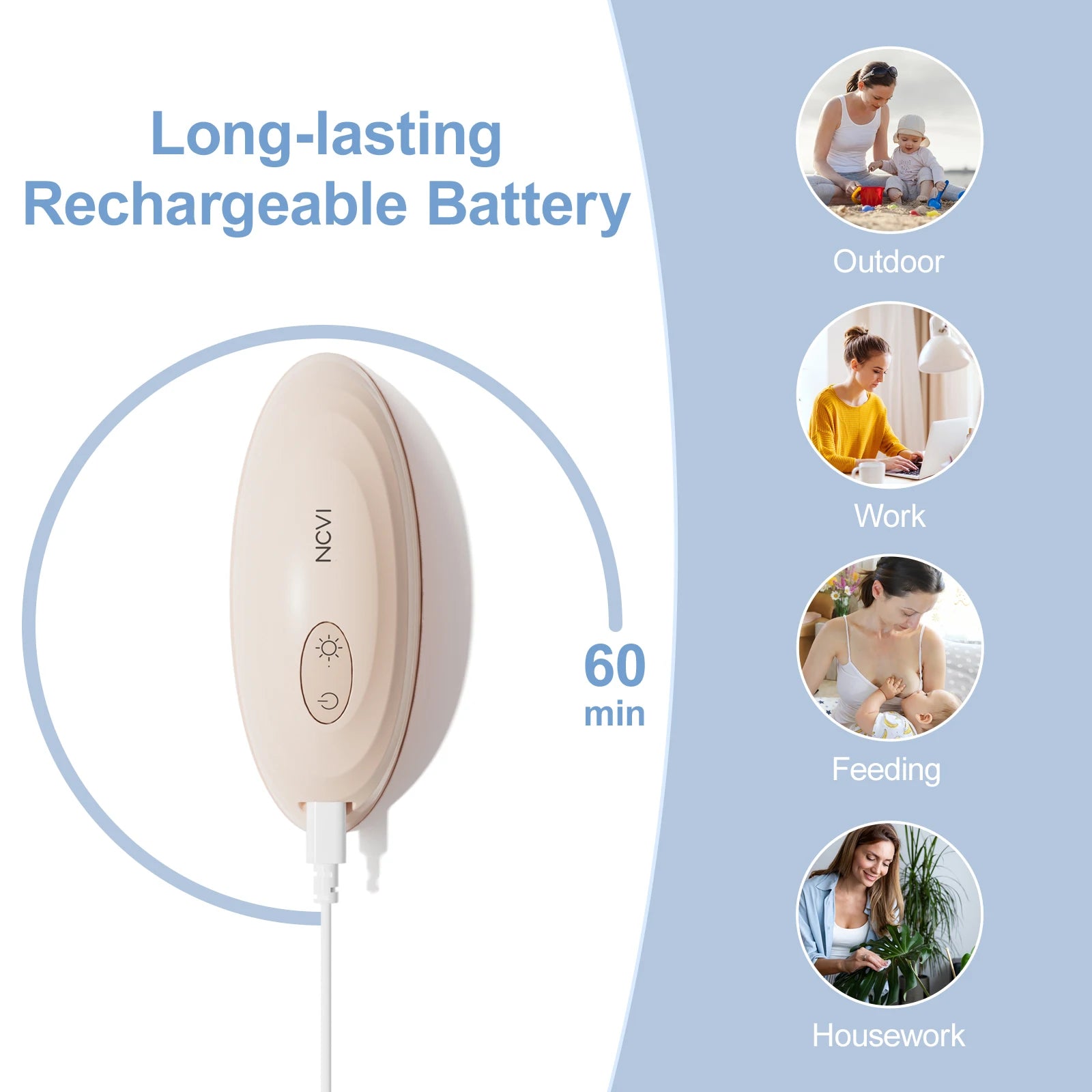 NCVI 2-in-1 Lactation Massager with Heat for Breastfeeding & Pumping Support