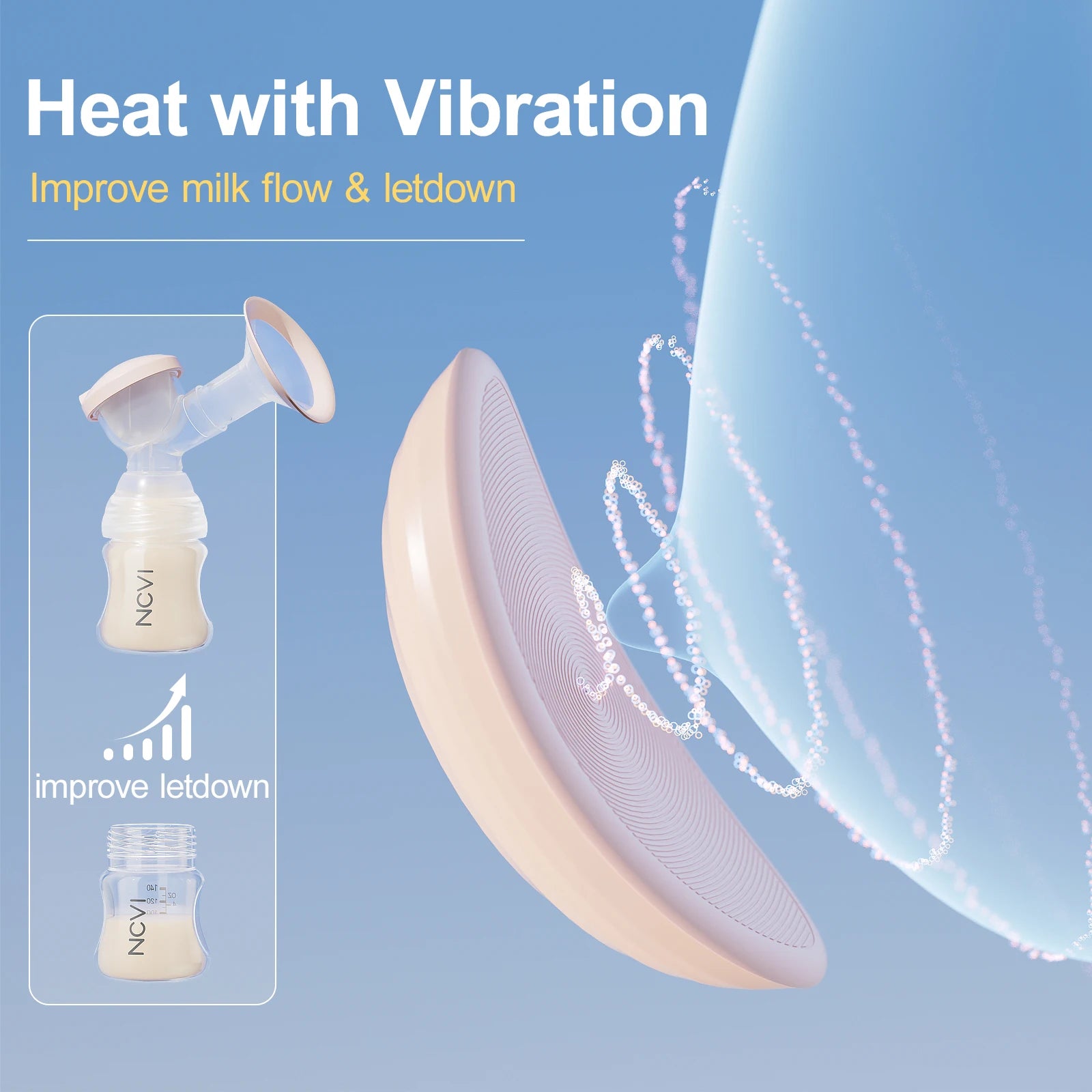 NCVI 2-in-1 Lactation Massager with Heat for Breastfeeding & Pumping Support