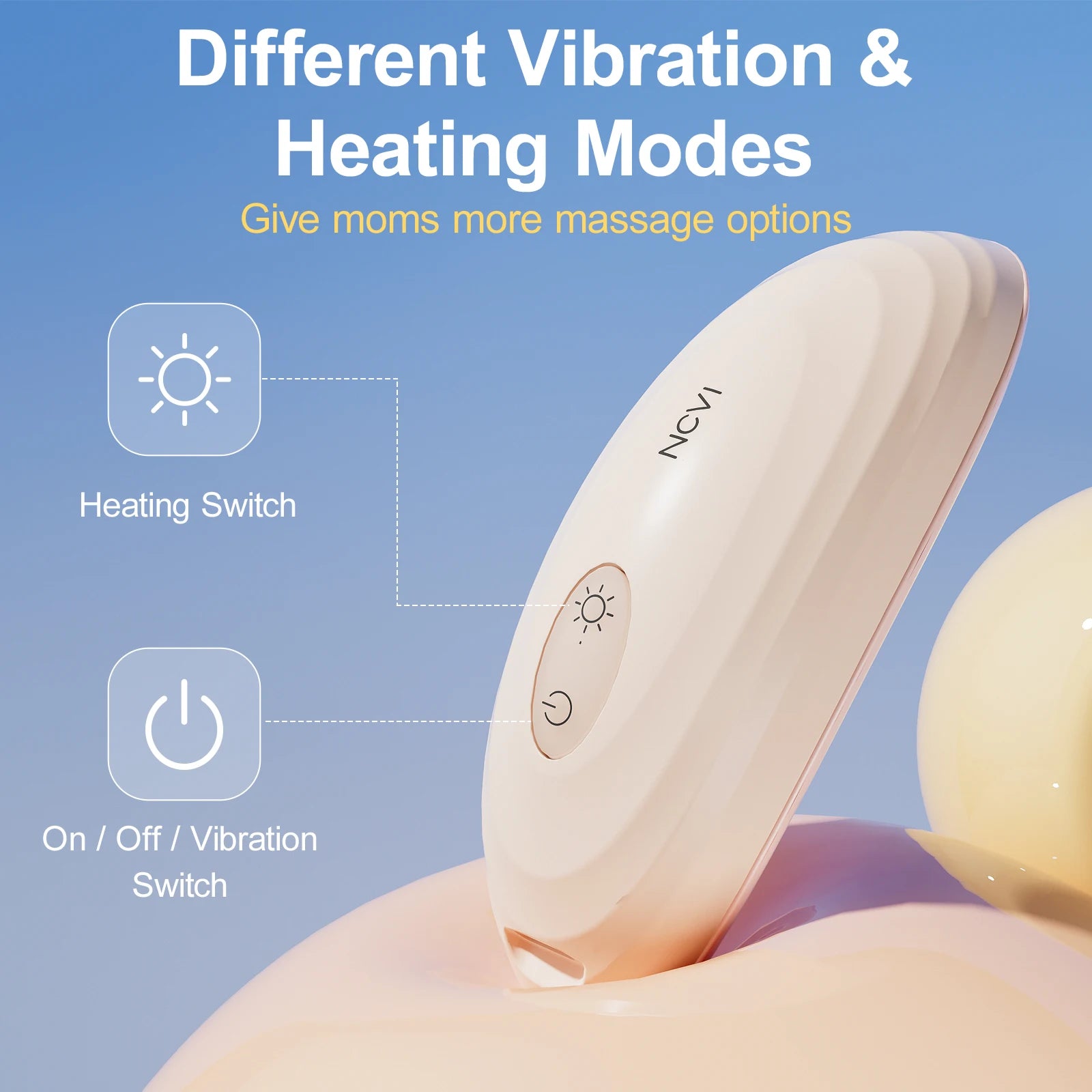 NCVI 2-in-1 Lactation Massager with Heat for Breastfeeding & Pumping Support