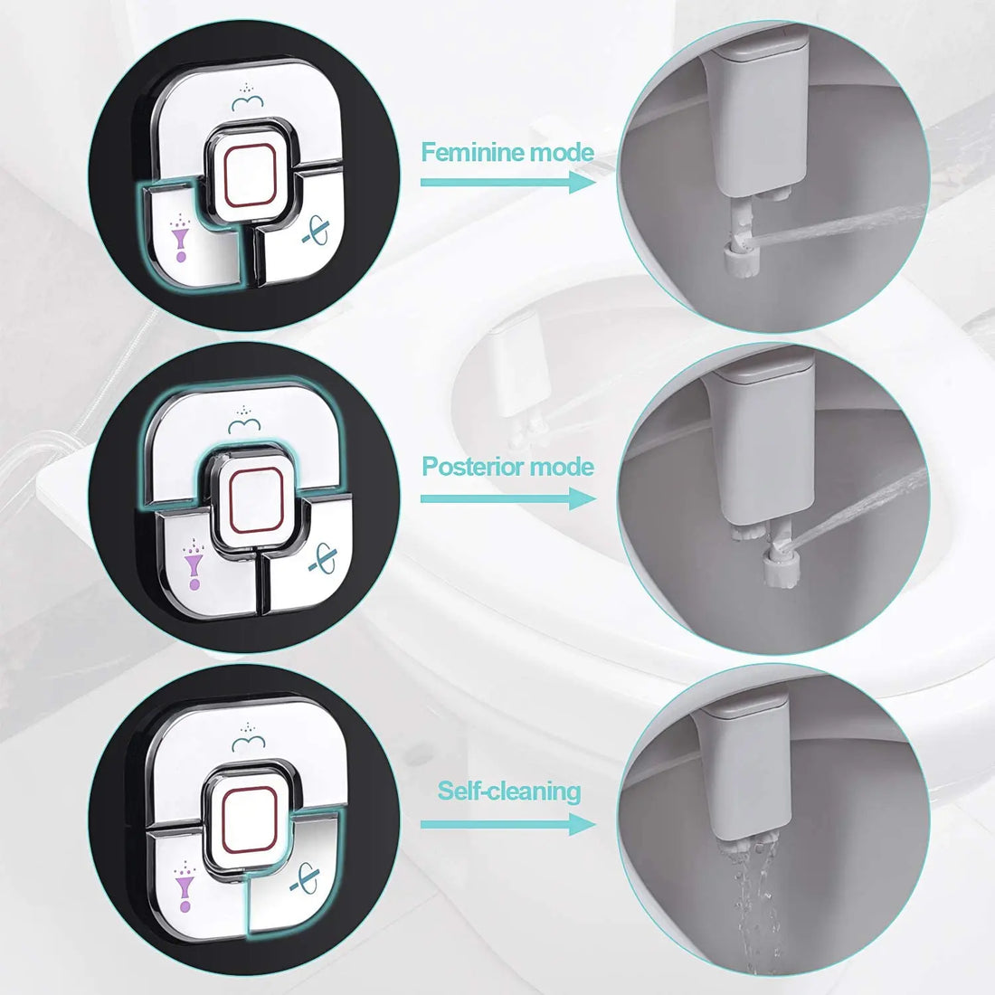 SAMODRA Non-Electric Cold Water Bidet Attachment with Adjustable Pressure