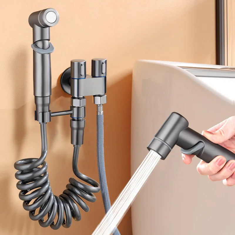 Stainless Steel Wall-Mounted Bidet Sprayer Set