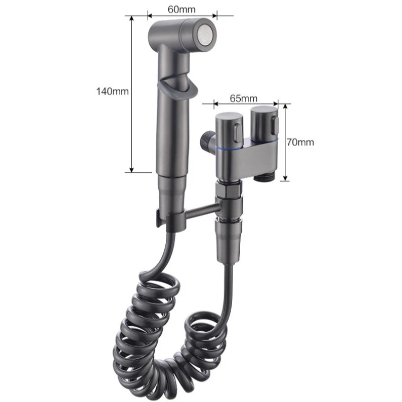 Stainless Steel Wall-Mounted Bidet Sprayer Set